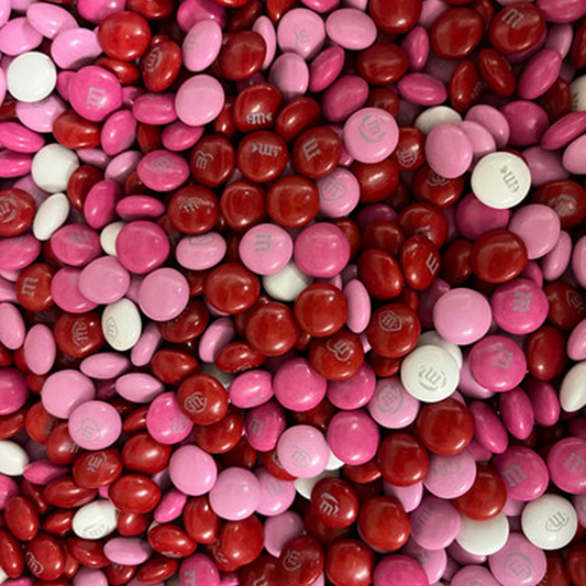 Red, White, and Pink M&M's Whole - 25 lbs