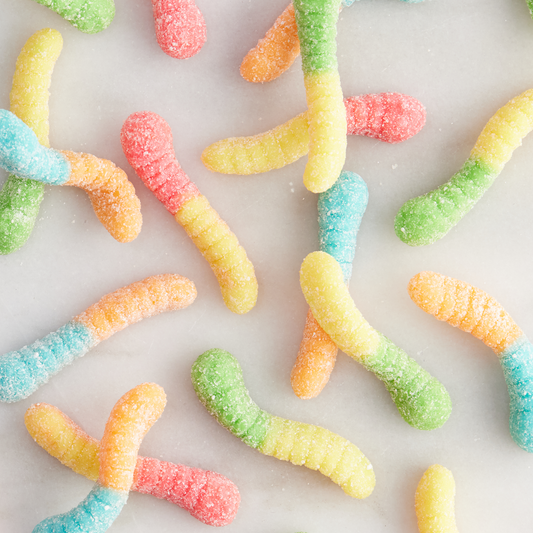 Sour Mini Gummi Worms - 18 lbs